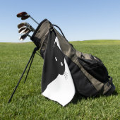 Sluwe Zwarte Kat Golfhanddoek (Groen)