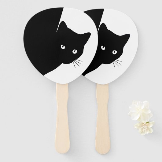 Sluwe Zwarte Kat Handwaaier (Voorkant en achterkant)