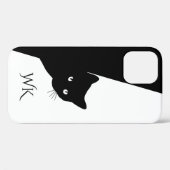 Sluwe Zwarte Kat Monogram Case-Mate iPhone Case (Achterkant (horizontaal))