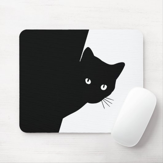 Sluwe Zwarte Kat Muismat (Met muis)