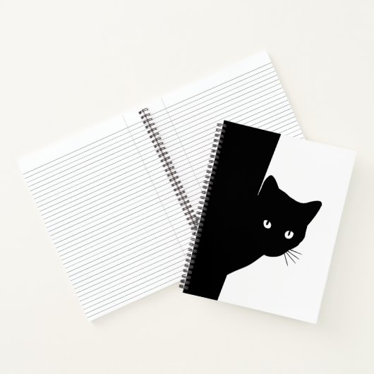 Sluwe Zwarte Kat Notitieboek (Binnen)