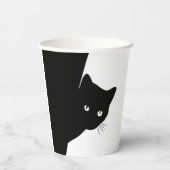 Sluwe Zwarte Kat Papieren Bekers (Achterkant)