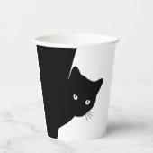 Sluwe Zwarte Kat Papieren Bekers (Voorkant)