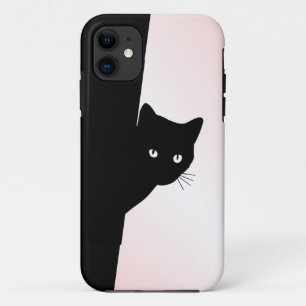Sluwe Zwarte Kat Roze Case-Mate iPhone Case