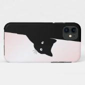 Sluwe Zwarte Kat Roze Case-Mate iPhone Case (Achterkant (horizontaal))