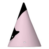 Sluwe Zwarte Kat Roze Feesthoed Feesthoedjes (Rechts)