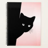 Sluwe Zwarte Kat Roze Planner (Voorkant)