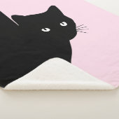 Sluwe Zwarte Kat Roze Sherpa Deken (3/4)