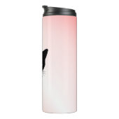 Sluwe Zwarte Kat Roze Thermosbeker (Geroteerd rechts)