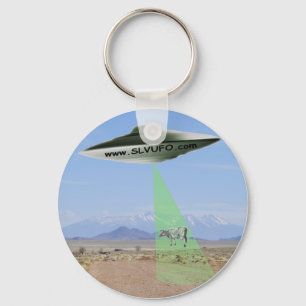 SLV UFO-Sleutelhanger met UFO die een koe opblaast Sleutelhanger