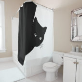 Sly Black Cat Douchegordijn (In situ)