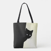 Sly Black Cat Geel Tote Bag (Achterkant)