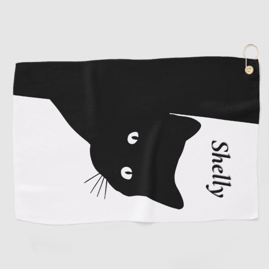 Sly Black Cat Golfhanddoek (Horizontaal)