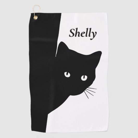 Sly Black Cat Golfhanddoek (Voorkant)