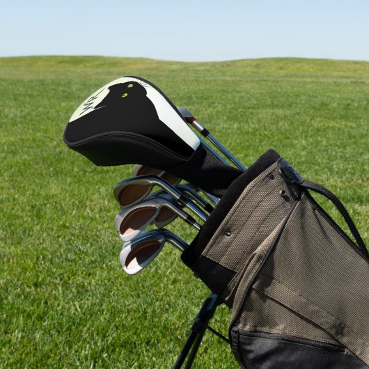 Sly Black Cat Groene Initialen Golfheadcover (Insitu)