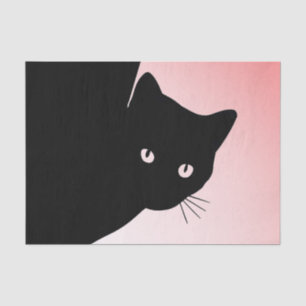 Sly Black Cat Happy Birthday Year en naam Tissuepapier