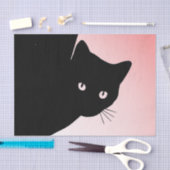 Sly Black Cat Happy Birthday Year en naam Tissuepapier (Craft)