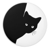 Sly Black Cat Keramische Knop (Voorkant)