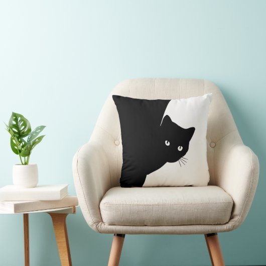 Sly Black Cat Kussen (Stoel)