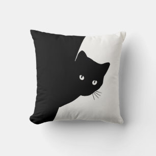 Sly Black Cat Kussen