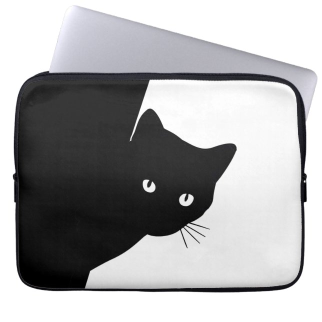 Sly Black Cat Laptop Sleeve (Voorkant)