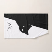 Sly Black Cat Monogram Bad Handdoek (Handdoek)