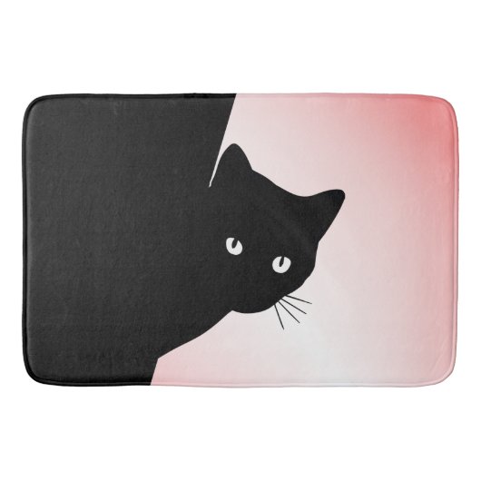 Sly Black Cat Pink Badmat (Voorkant)
