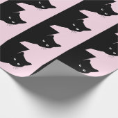 Sly Black Cat Pink Cadeaupapier (Hoek)