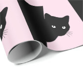 Sly Black Cat Pink Cadeaupapier (Rol Hoek)
