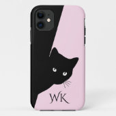 Sly Black Cat Pink Case-Mate iPhone Case (Achterkant)