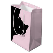 Sly Black Cat Pink Medium Cadeauzakje (Achterkant Gekanteld)