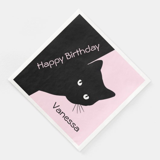 Sly Black Cat Pink Servet (Hoek)
