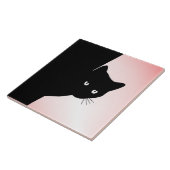 Sly Black Cat Pink Tegeltje (Zijkant)