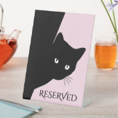Sly Black Cat Reserved Pedestal Sign Reclamebord Met Voetstuk (Insitu)
