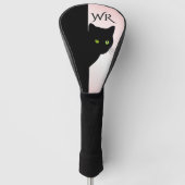 Sly Black Cat Roze Initialen Golfheadcover (Voorkant)