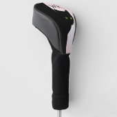 Sly Black Cat Roze Initialen Golfheadcover (Schuin)