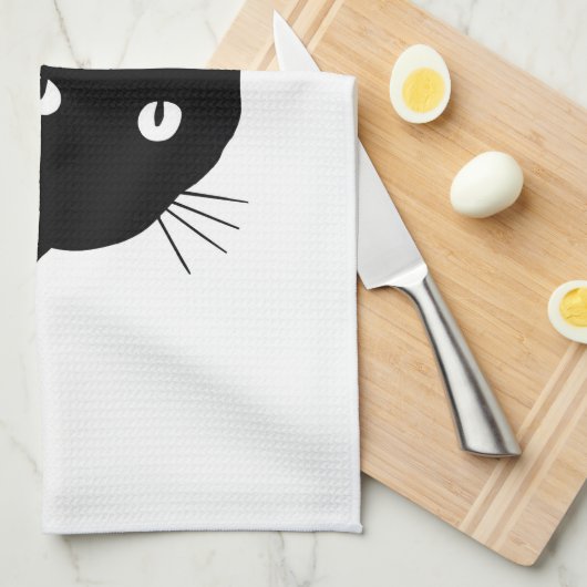 Sly Black Cat Theedoek (Quarter Fold)