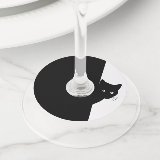 Sly Black Cat Wijnglaslabel (Dichtbij)