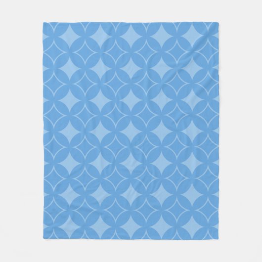 Sly blue shippo-patroon fleece deken (Voorkant)