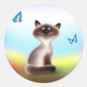 Sly Cat Ronde Sticker