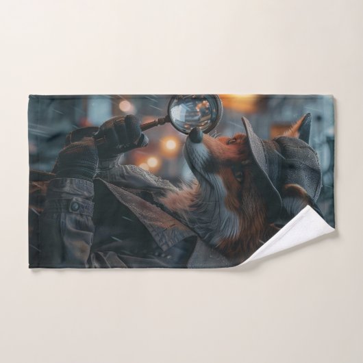 Sly fox detective in een noir setting handdoek (Handdoek)