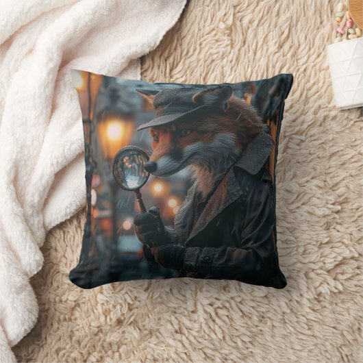 Sly fox detective in een noir setting kussen (Deken)