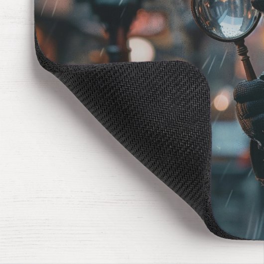 Sly fox detective in een noir setting muismat (Hoek)