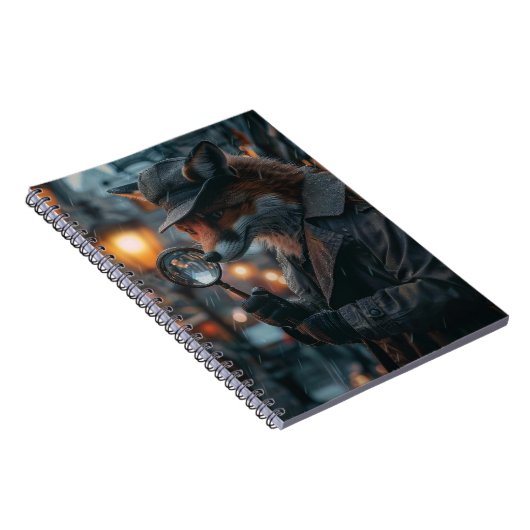 Sly fox detective in een noir setting notitieboek (Rechterzijde)