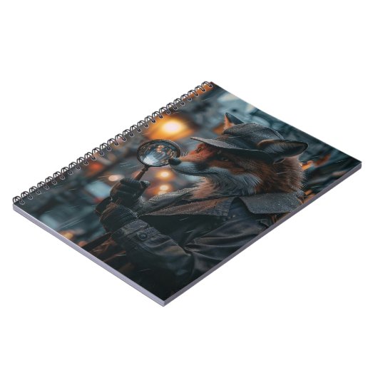 Sly fox detective in een noir setting notitieboek (Linkerzijde)