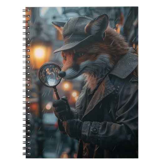 Sly fox detective in een noir setting notitieboek (Voorkant)
