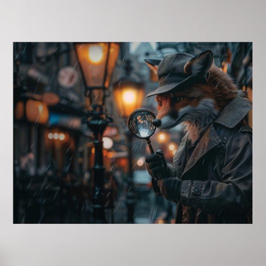 Sly fox detective in een noir setting poster (Voorkant)