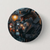 Sly fox detective in een noir setting ronde button 5,7 cm (Voorkant)