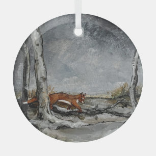 Sly in de sneeuw glas ornament