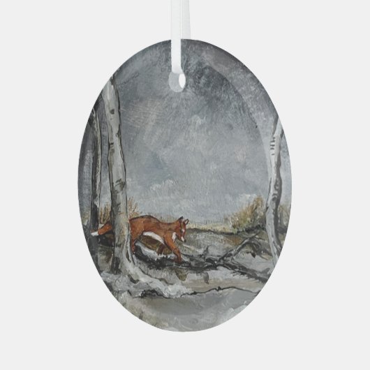 Sly in de sneeuw glas ornament (Voorkant links)